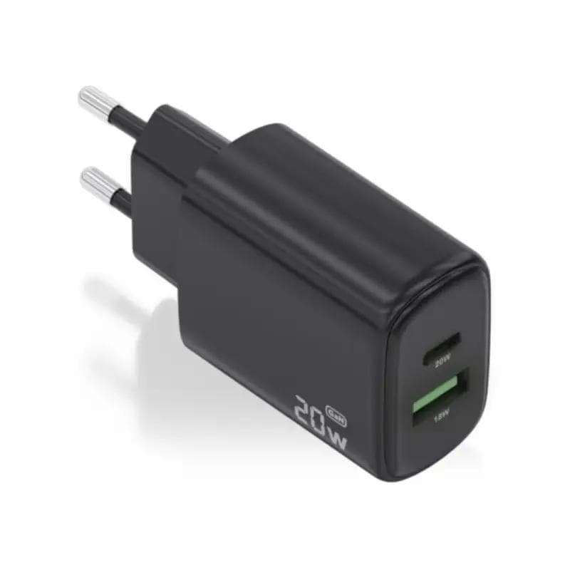 Aisens Cargador GaN 20 W USB-C PD 3.0 USB-A QC3.0