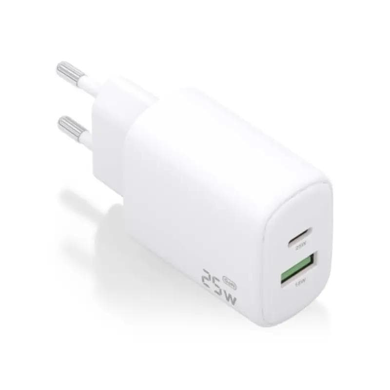 Aisens Cargador GaN 25 W USB-C PD 3.0 USB-A QC3.0