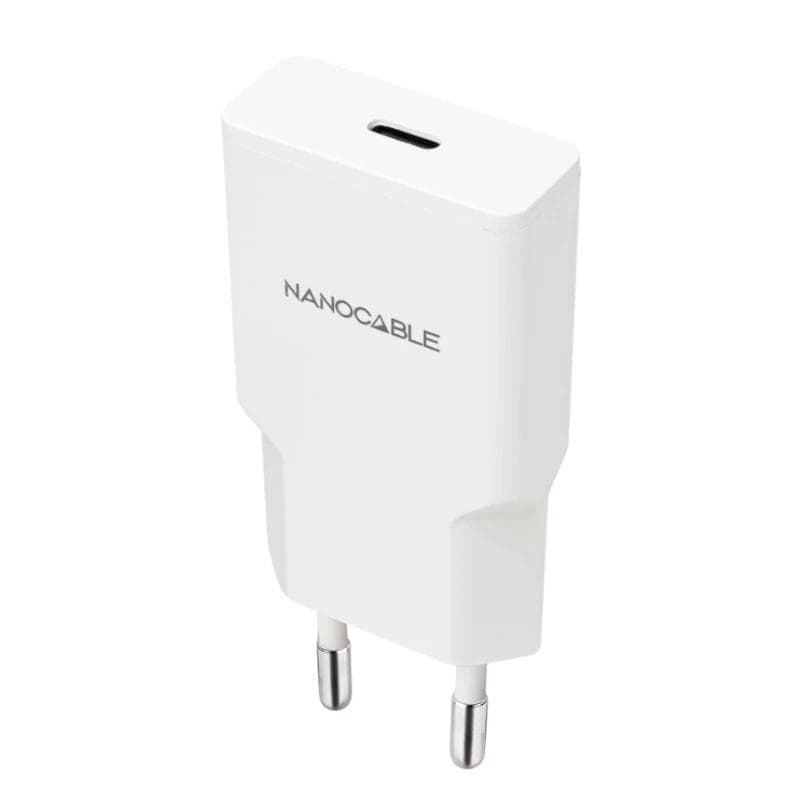 Nanocable Cargador USB-C / PD + USB-A / QC 25 W Blanco