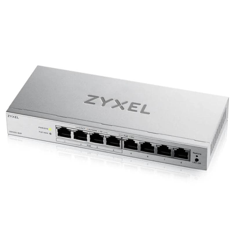 ZyXEL GS1200-8HPv3 Switch 8xGb (4xPoE+) 68 W